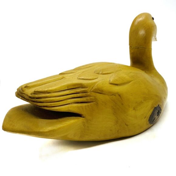 Vintage 1985 J.C. Edwards Handcrafted Wood Duck Decoy Carved Home Decor Art - Picture 4 of 9